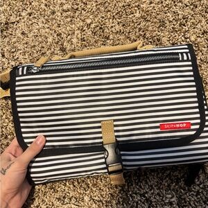 Skip Hop Black and White Striped Portable Changing Station